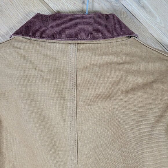 Carhartt Mens XL Tan Duck Canvas Work Jacket Corduroy Collar Quilted Lining - Picture 10 of 16